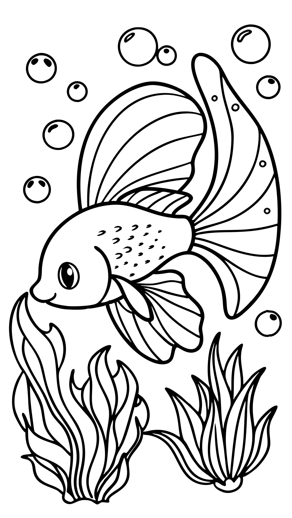 Página para colorear de pescado betta